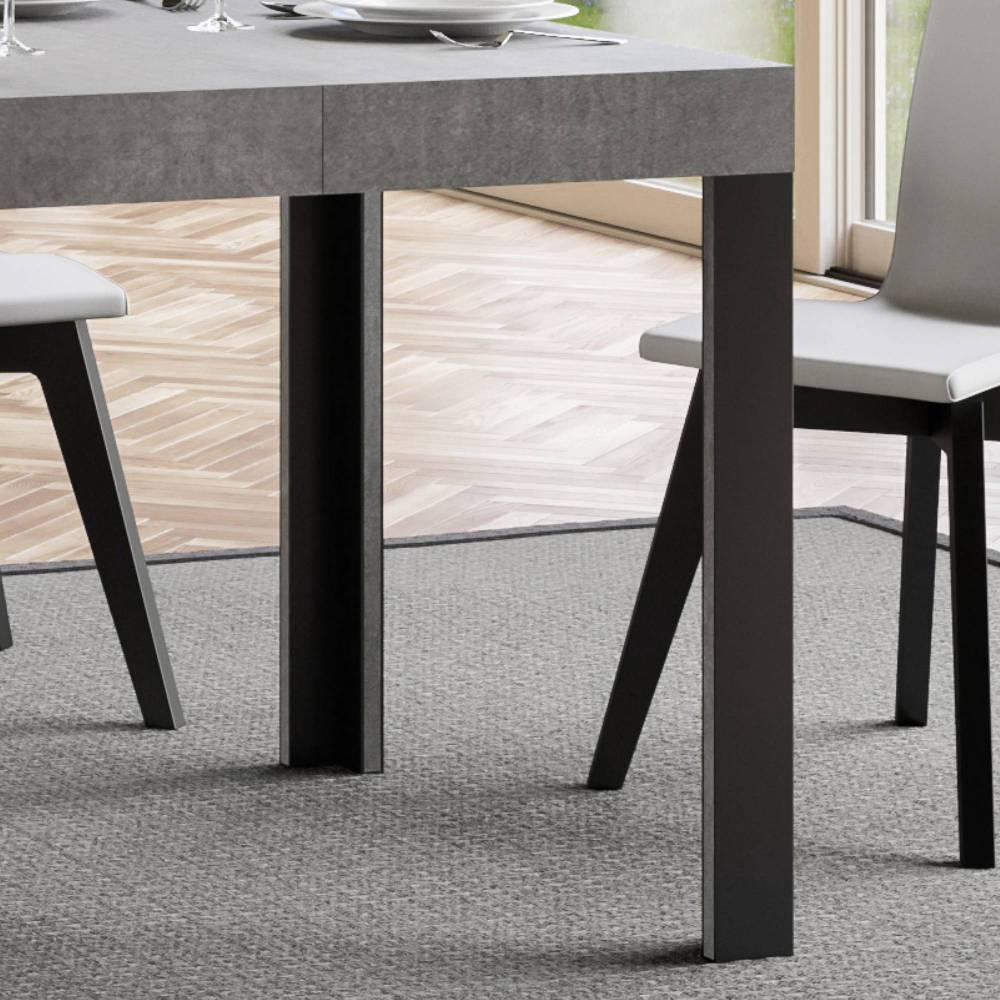 Itamoby Tavolo Linea Allungabile piano Cemento 90×180 Allungato 284 telaio Antracite Fino al 60% di sconto
