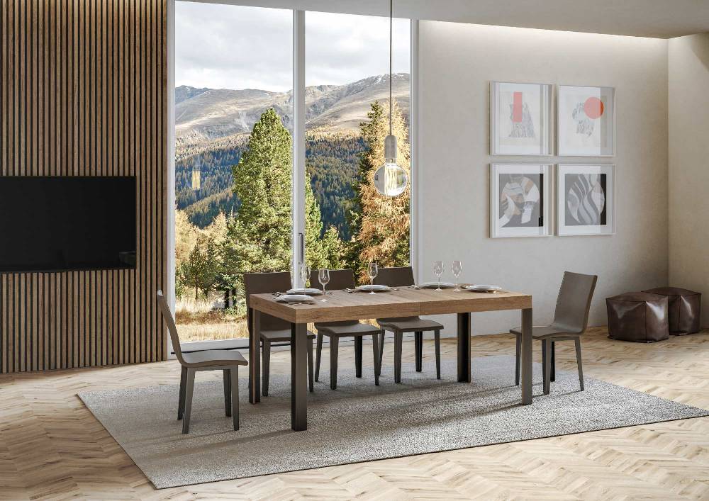 Itamoby Tavolo Linea Allungabile piano Quercia Natura 90×180 Allungato 284 telaio Antracite Fino al 65% di sconto