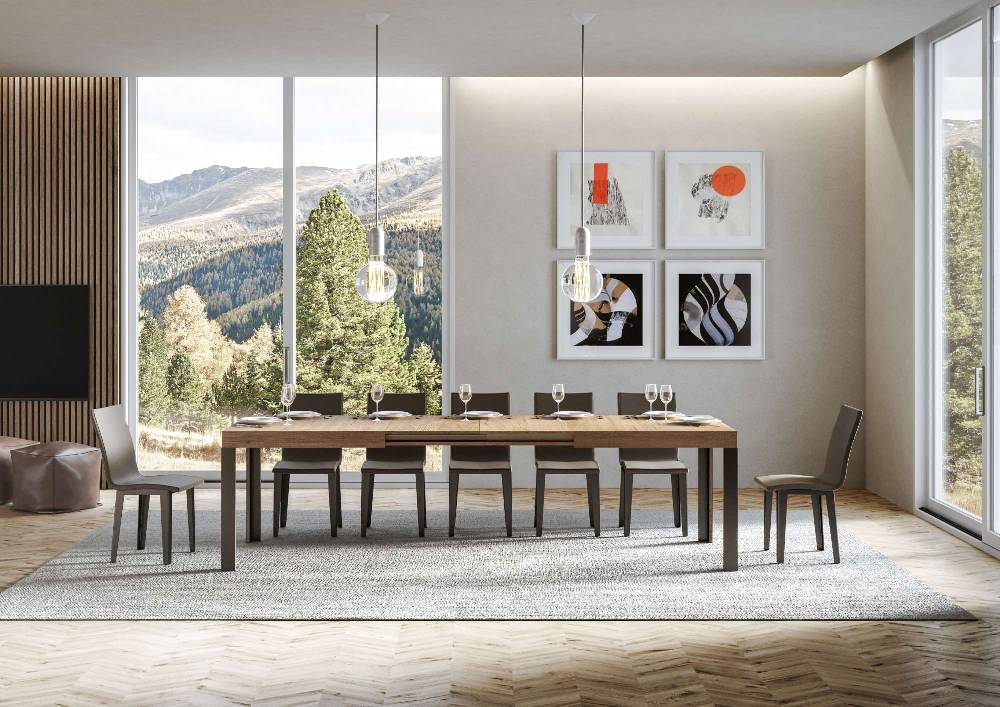 Itamoby Tavolo Linea Allungabile piano Quercia Natura 90×160 Allungato 264 telaio Antracite Fino al 55% di sconto