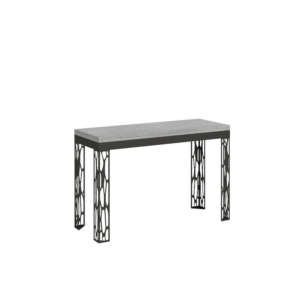 Itamoby Tavolo Ghibli Double Cemento 120×45 aperto/Allungato 120×90/200×90 gambe/telaio Antracite In vendita