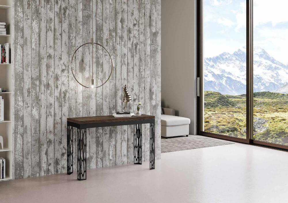 Itamoby Tavolo Ghibli Double Noce 120×45 aperto 120×90 gambe/telaio Antracite Sconti questo mese