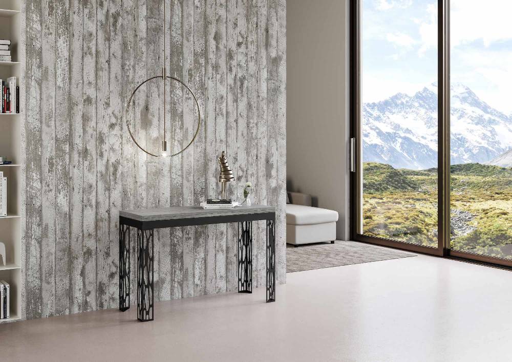 Itamoby Tavolo Ghibli Double Cemento 120×45 aperto 120×90 gambe/telaio Antracite 2025