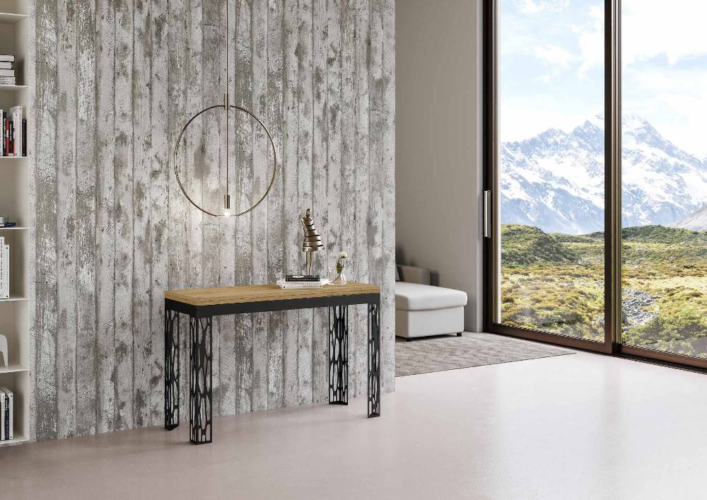 Itamoby Tavolo Ghibli Double Quercia Natura 120×45 aperto 120×90 gambe/telaio Antracite Italia