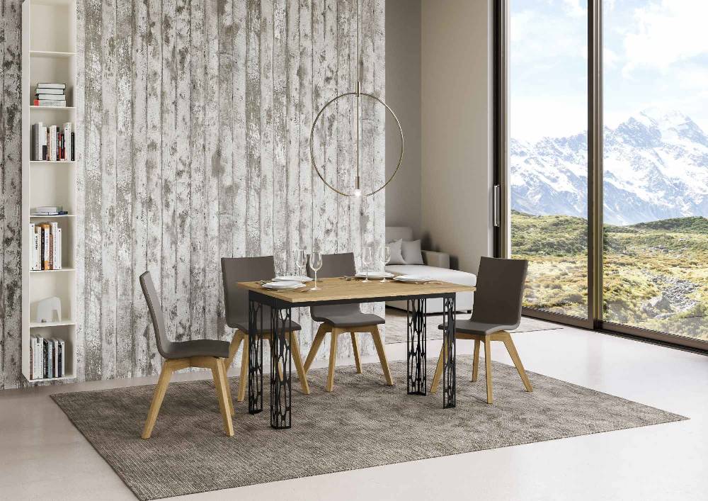 Itamoby Tavolo Ghibli Double Quercia Natura 120×45 aperto 120×90 gambe/telaio Antracite Italia