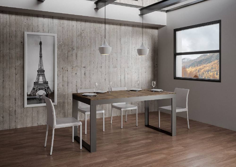 Itamoby Tavolo Tecno Evolution piano Noce 90×180 Allungato 90×284 telaio Antracite Fino Al -60%