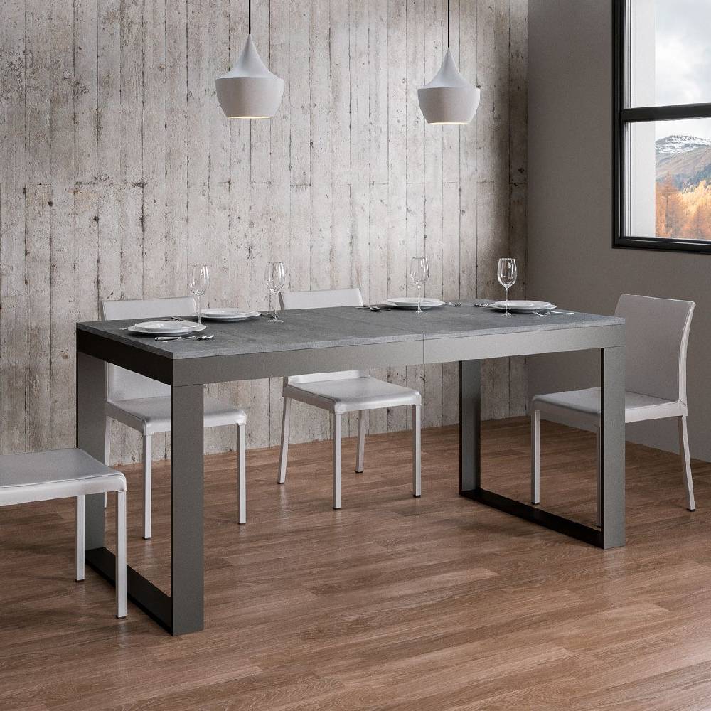 Itamoby Tavolo Tecno Evolution piano Cemento 90×120 Allungato 90×224 telaio Antracite Offerta