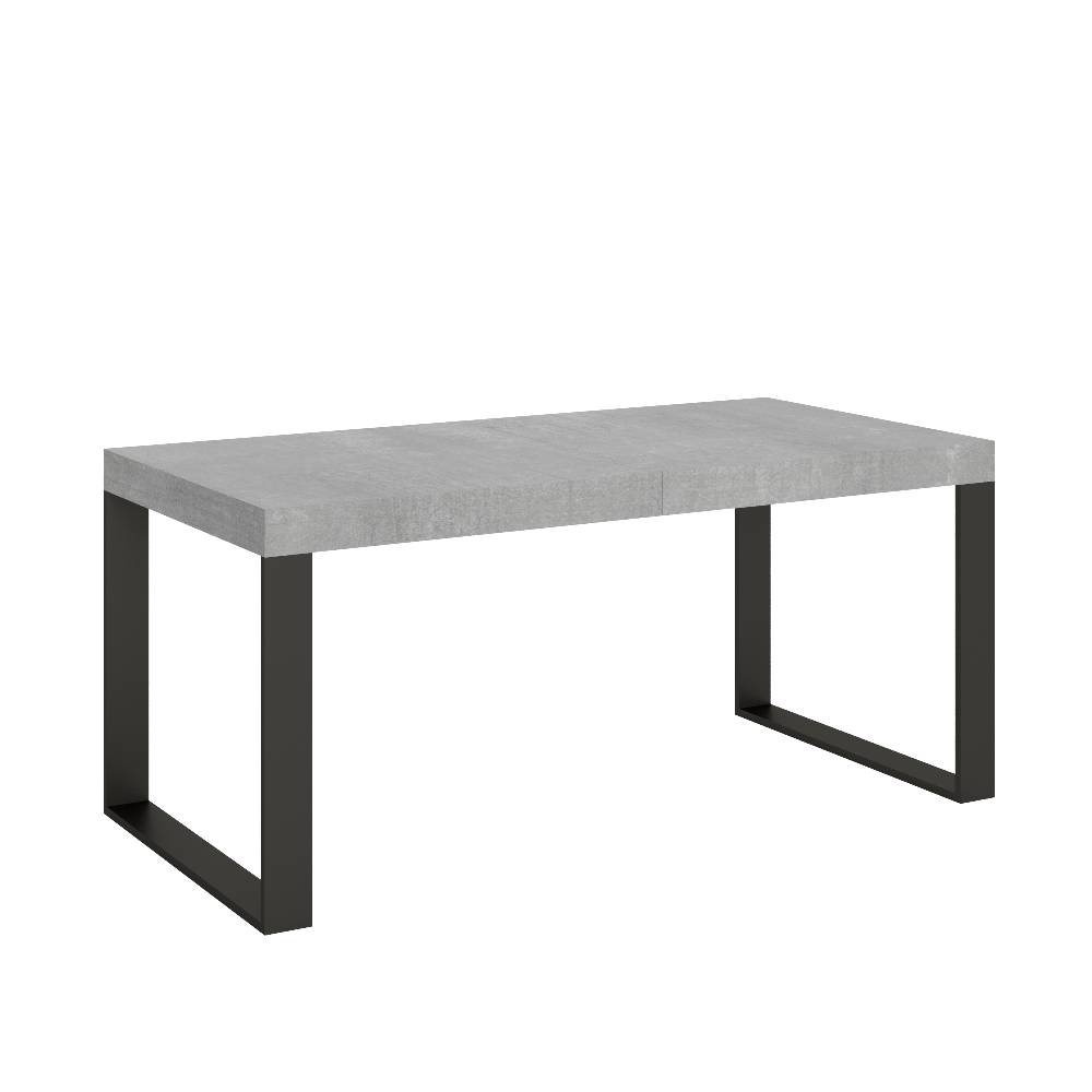 Itamoby Tavolo Tecno Premium Allungabile piano Cemento 90×180 Allungato 284 telaio Antracite