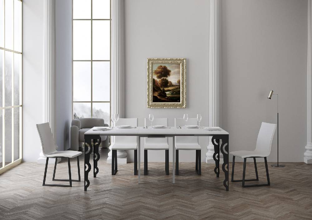 Itamoby Consolle Karamay Small Evolution Bianco Frassino telaio Antracite Offerta Giorno del Papà