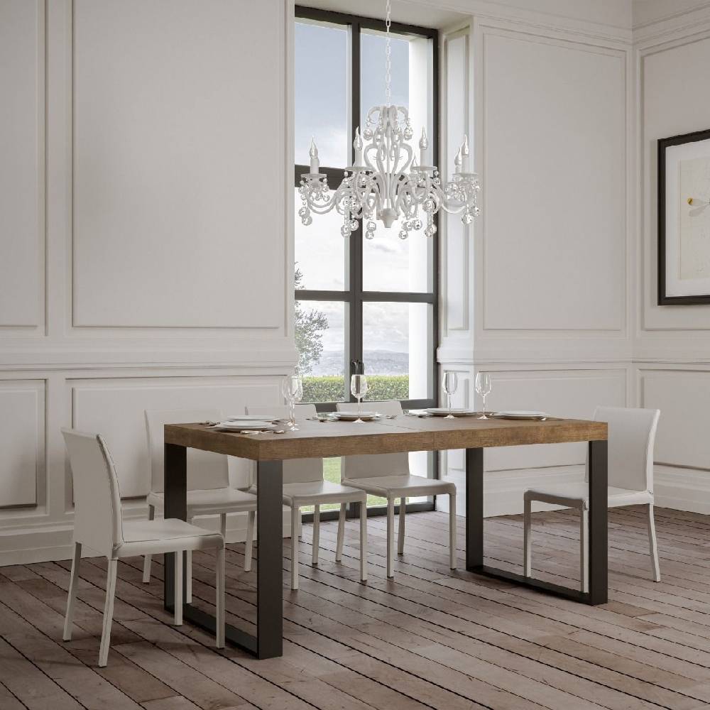 Itamoby Tavolo Tecno Allungabile piano Noce 90×160 Allungato 420 telaio Antracite Offerta speciale della fabbrica