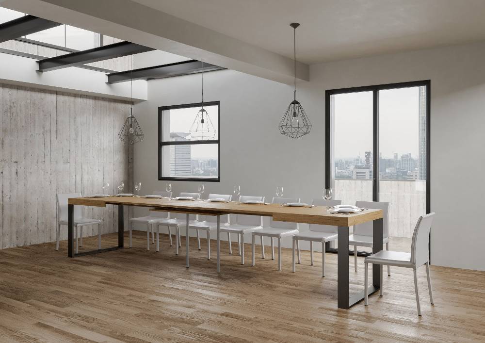 Itamoby Tavolo Tecno Allungabile piano Quercia Natura 90×160 Allungato 420 telaio Antracite Fino al 55% di sconto