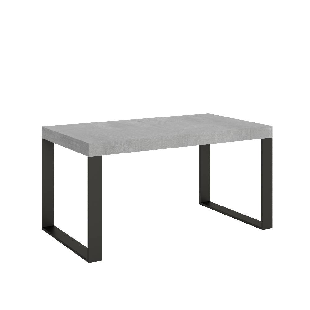 Itamoby Tavolo Tecno Allungabile piano Cemento 90×160 Allungato 264 telaio Antracite