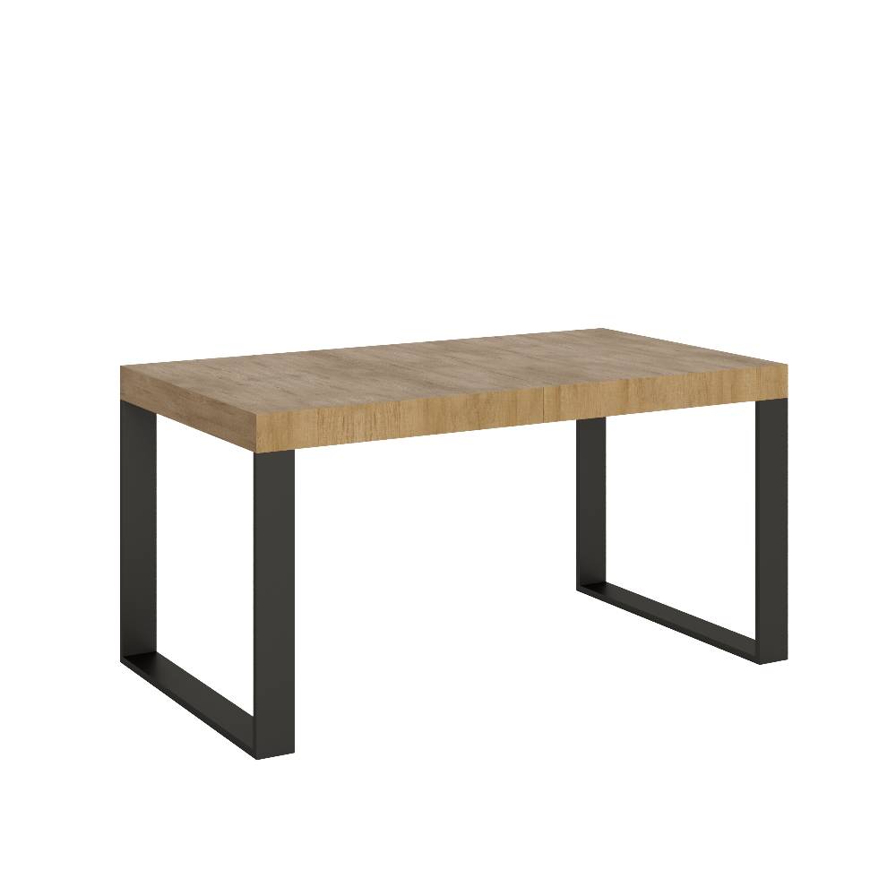 Itamoby Tavolo Tecno Allungabile piano Quercia Natura 90×160 Allungato 264 telaio Antracite