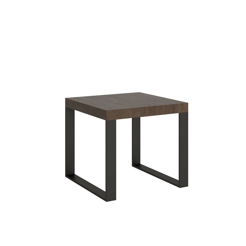 Itamoby Tavolo Tecno Allungabile piano Noce 90×90 Allungato 246 telaio Antracite Italia