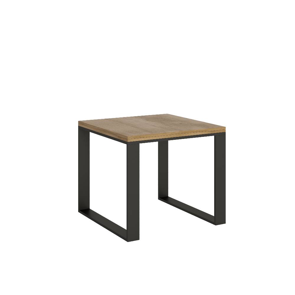 Itamoby Tavolo Tecno Libra Quercia Natura 90×90 Allungato 90×180 telaio Antracite Soddisfazione Garantita