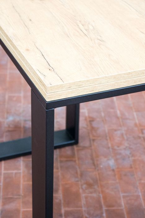 Itamoby Tavolo Tecno Libra Quercia Natura 90×90 Allungato 90×180 telaio Antracite Soddisfazione Garantita