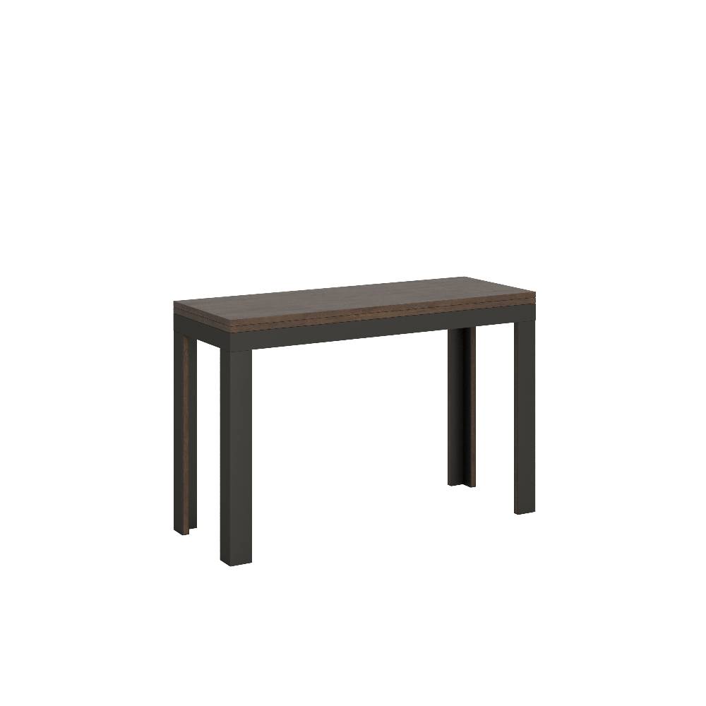 Itamoby Tavolo Linea Double Noce 120×45 aperto/Allungato 120×90/200×90 gambe/telaio Antracite Qualità Garantita