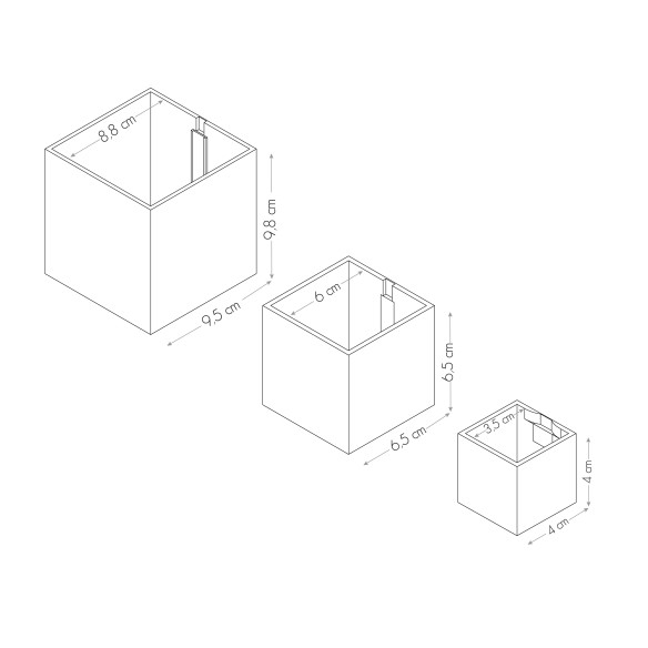Kalamitica Set di 3 Cubi Magnetici Ø 3,5-6-9 cm Fino al 55% di sconto