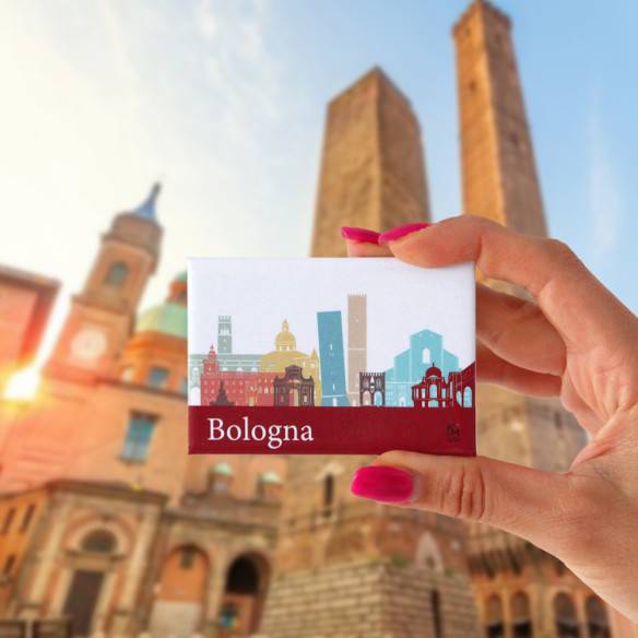 Kalamitica Calamita Design Skyline BOLOGNA - Magnete Decorativo per Frigo e Lavagna Spedizione Gratuita