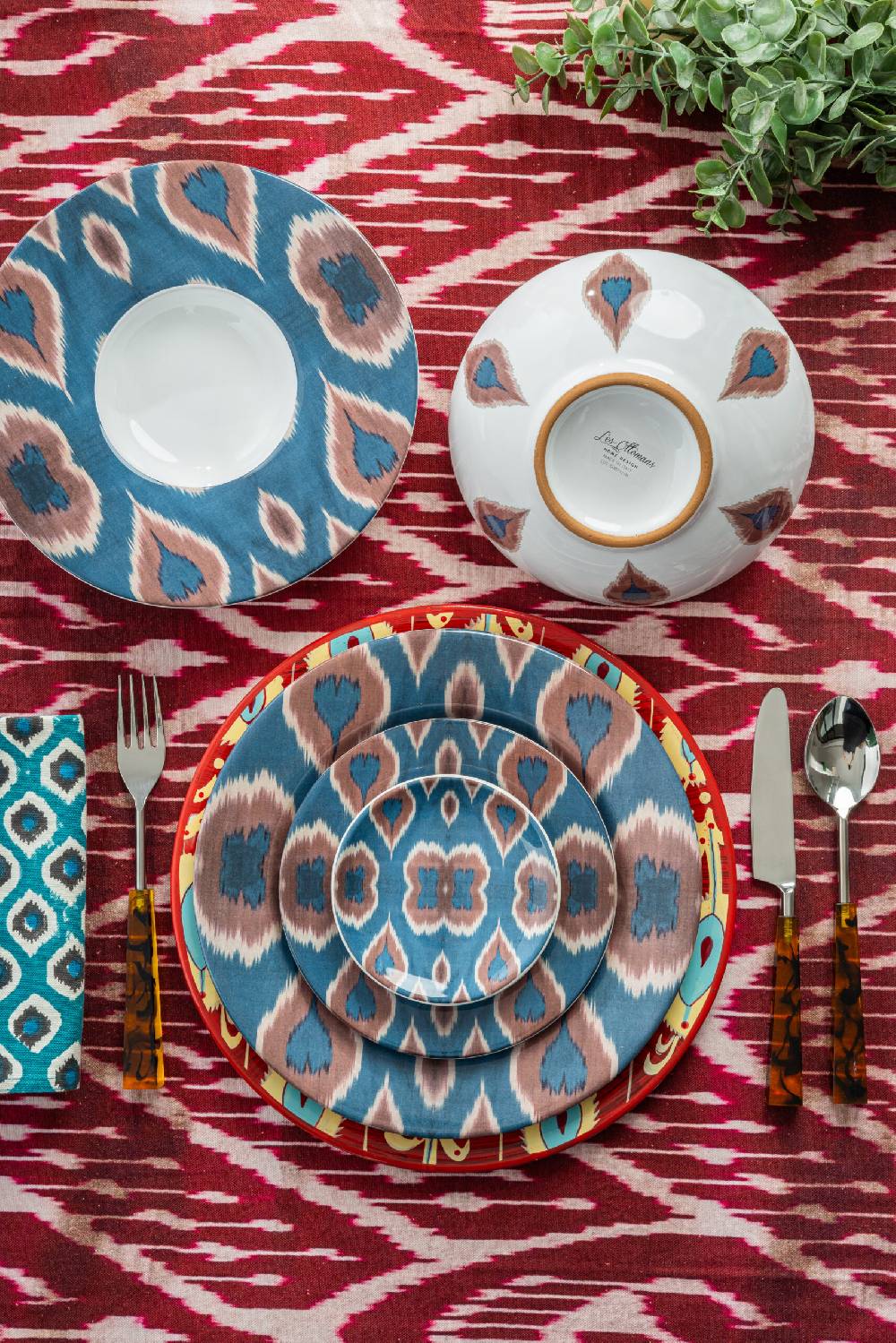 Les Ottomans Ikat ceramic bowl Negozi Online