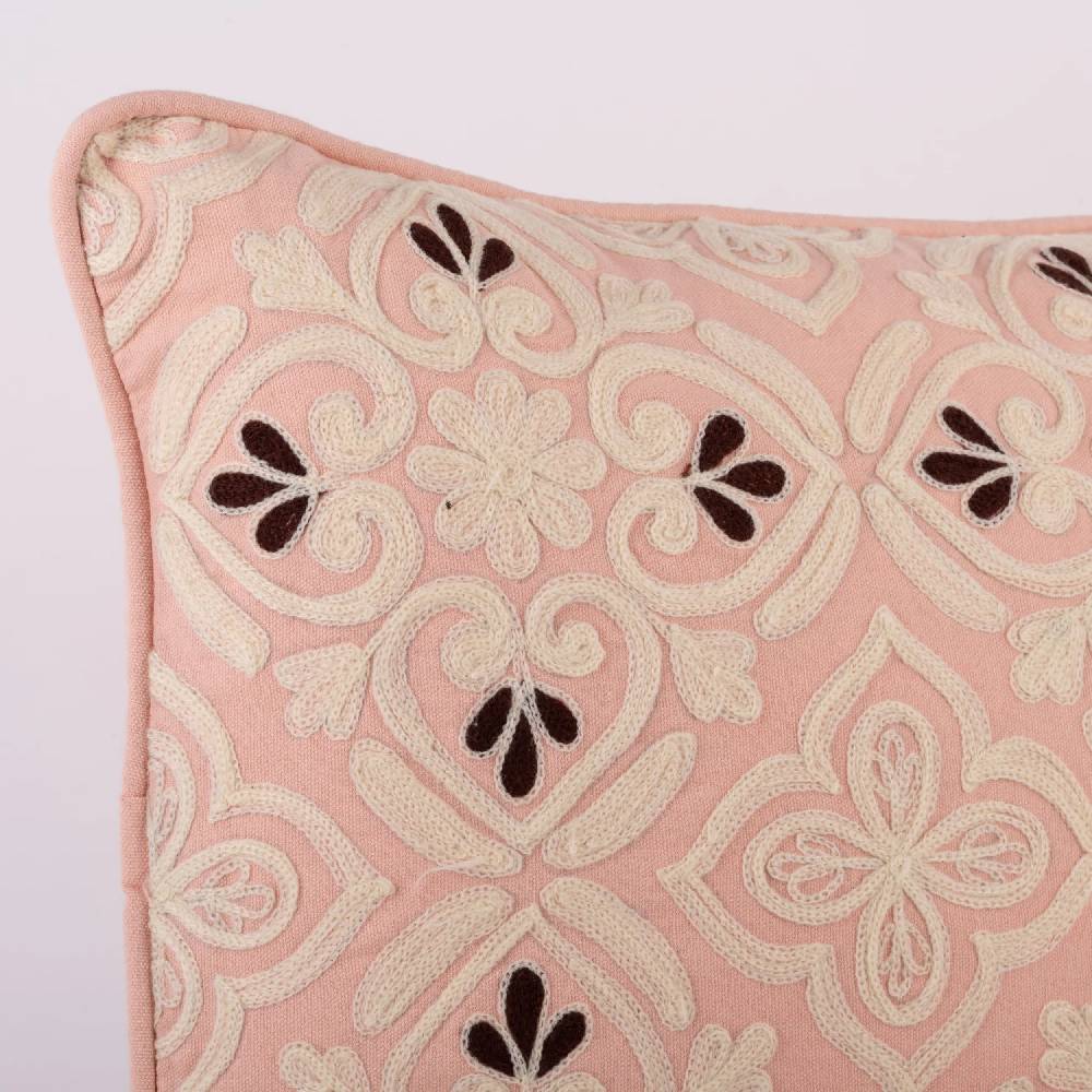 Les Ottomans Embroidered cotton cushion EBC57 In Linea