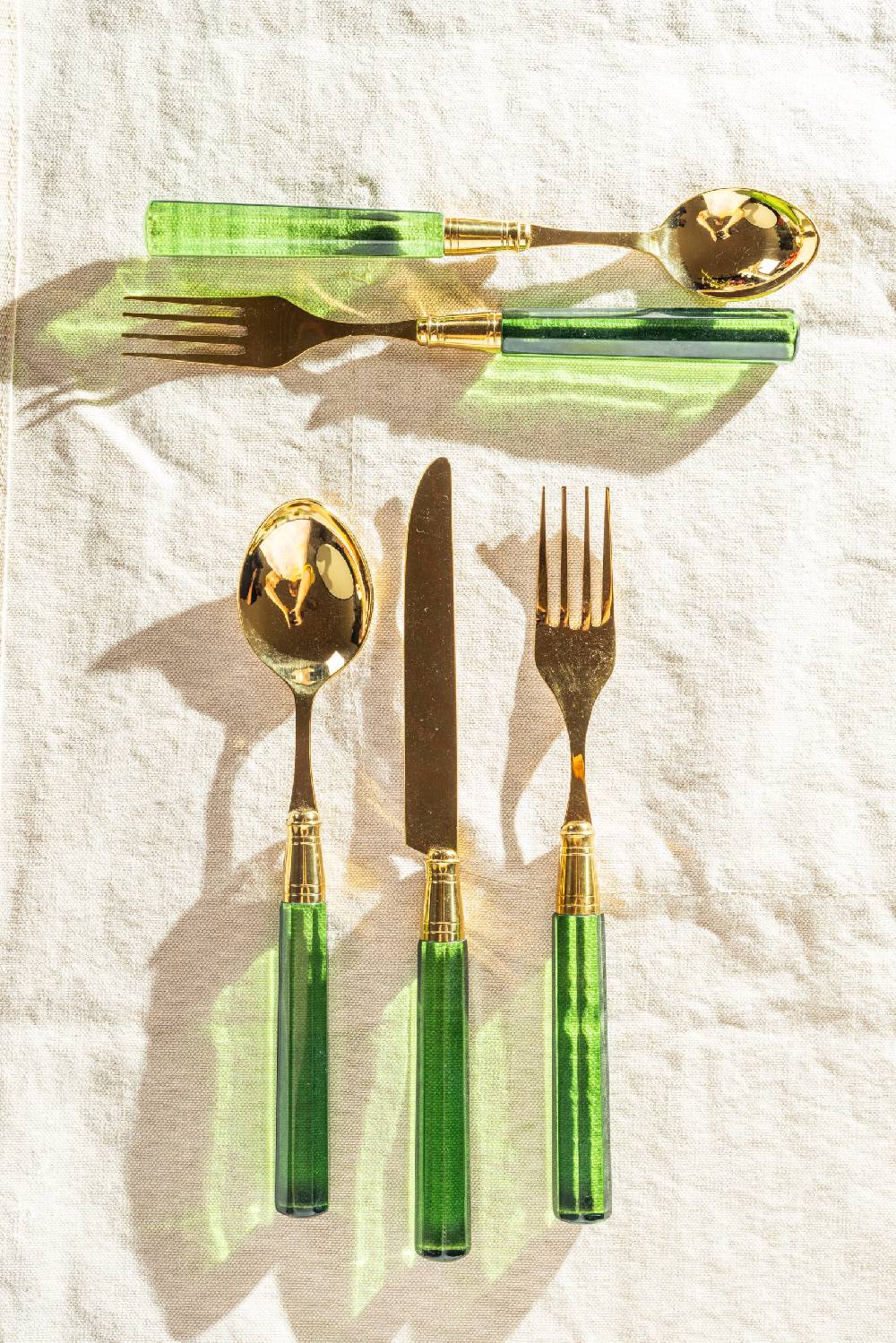 Les Ottomans Set posate EMERALD Qualità Garantita