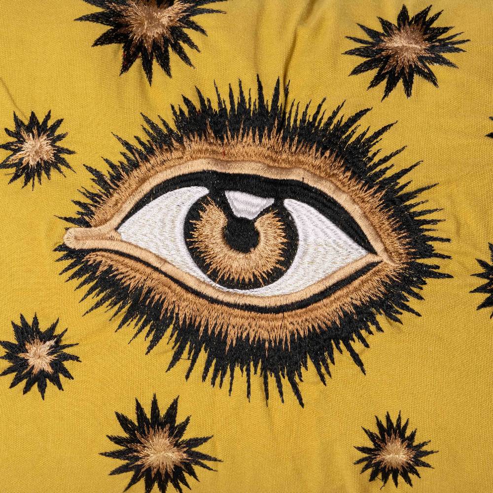 Les Ottomans Eye hand-embroidered cotton cushion EYBC02 In Saldo