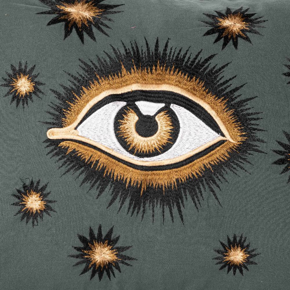 Les Ottomans Eye hand-embroidered cotton cushion EYBC03 Nuova
