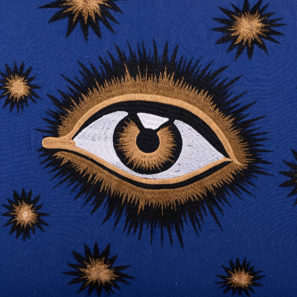 Les Ottomans Eye hand-embroidered cotton cushion EYBC05 2025