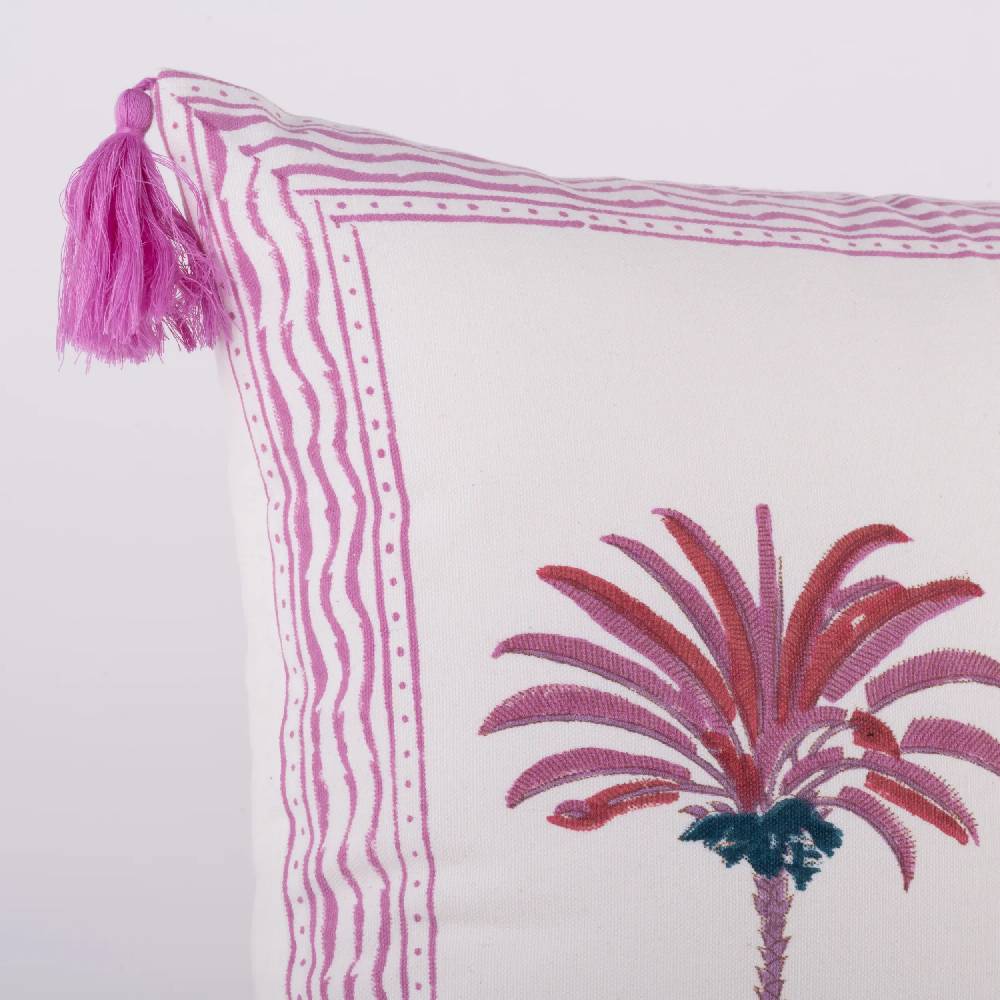 Les Ottomans Hand-printed cotton cushion THC02 Moda