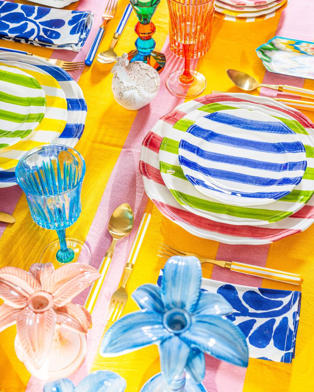 Les Ottomans Ceramic plate stripes ST01 Shopping Online