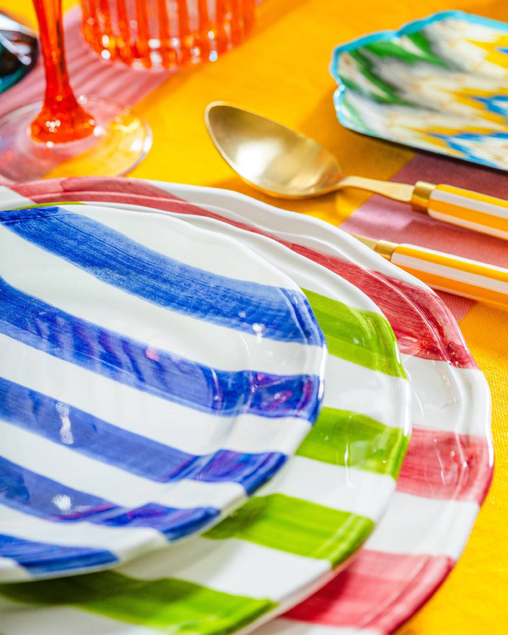 Les Ottomans Ceramic plate stripes ST05 I Più Venduti