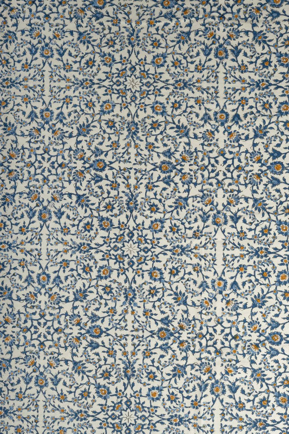 Les Ottomans Handprinted cotton tablecloth IKB44 Offerta temporanea