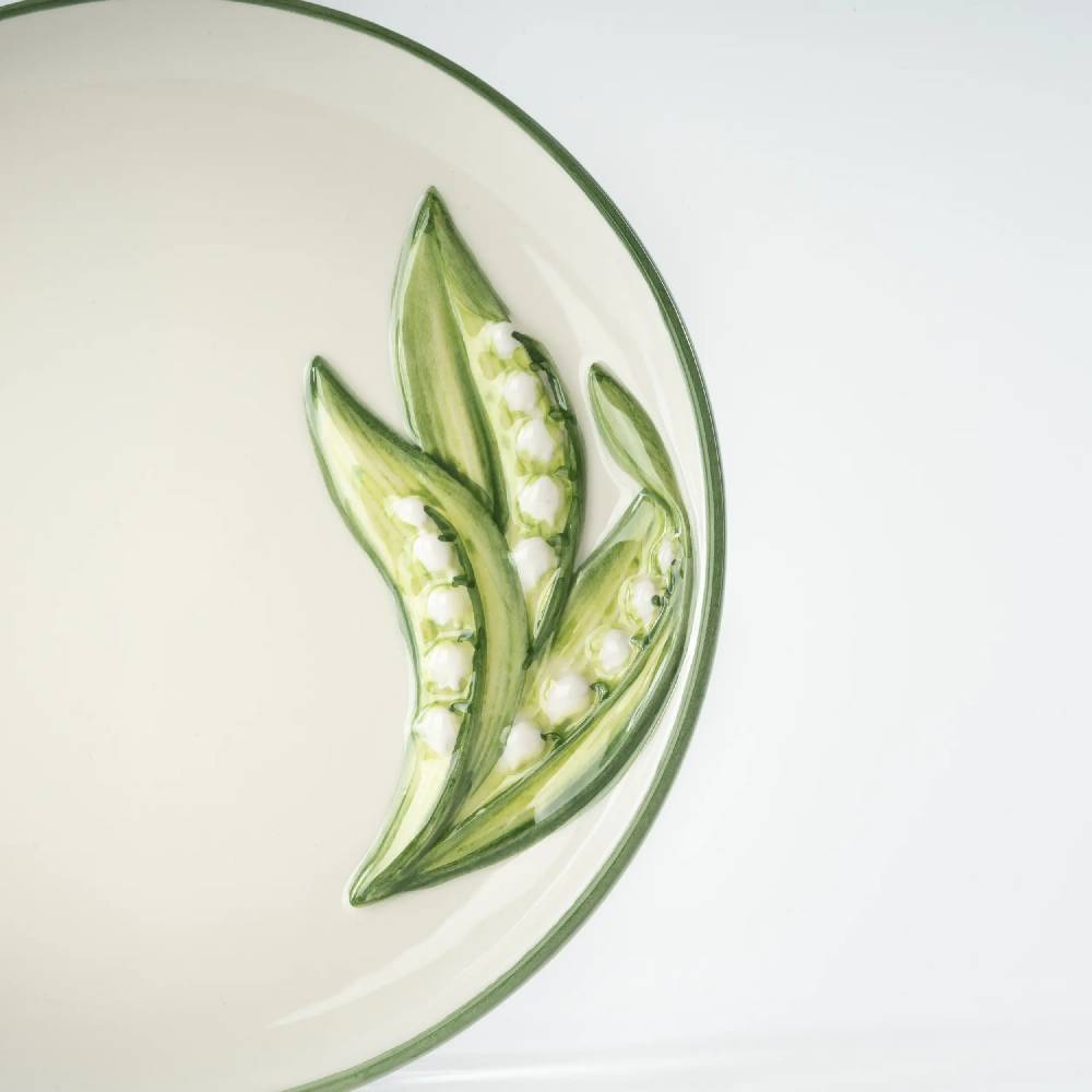 Les Ottomans Lilly of the valley handpainted ceramic dessert plate Smaltimento dello stoccaggio