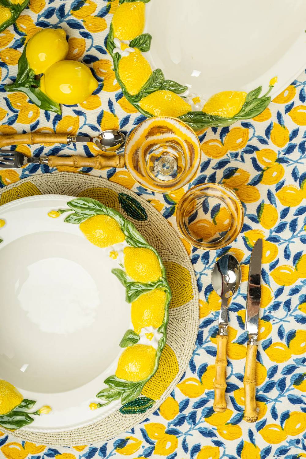 Les Ottomans Lemon handpainted ceramic pasta bowl Offerta settimanale