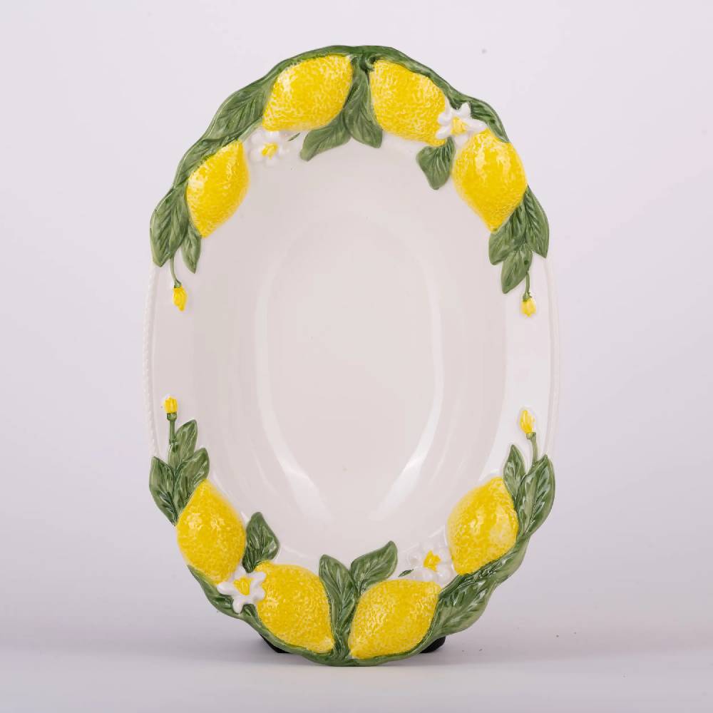 Les Ottomans Lemon handpainted ceramic tray Ritorno libero