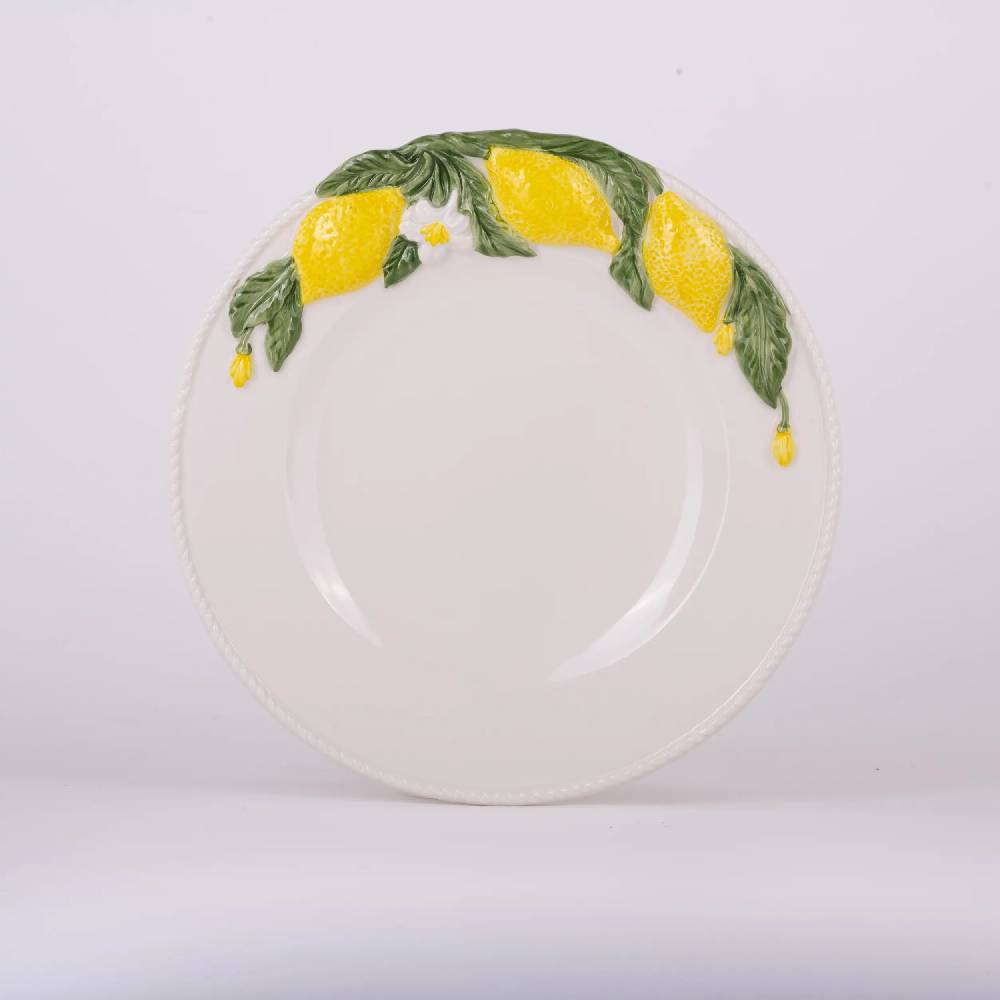Les Ottomans Lemon handpainted ceramic dinner plate