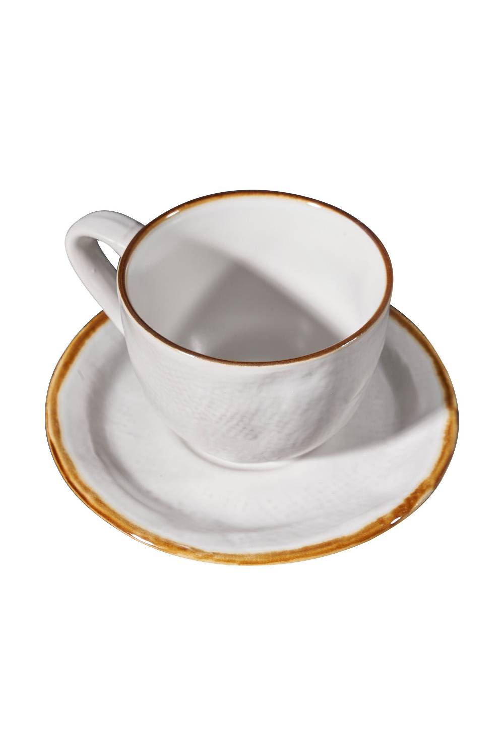 Novità Home Mediterraneo - Tazza Macchiato con Piattino in Gres Bianco Convenienza