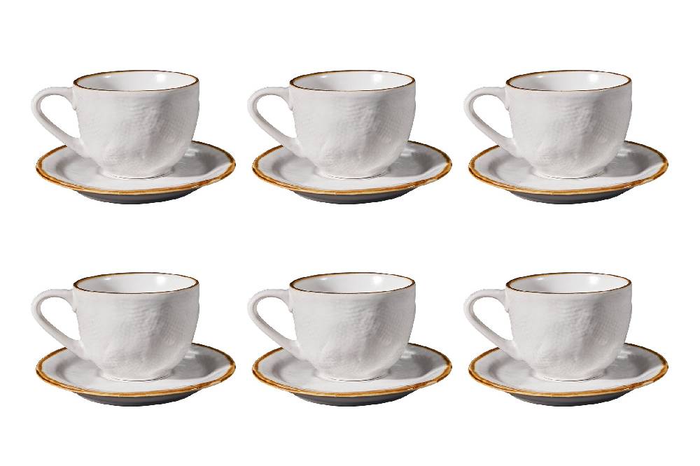 Novità Home Mediterraneo - Tazza Macchiato con Piattino in Gres Bianco Convenienza