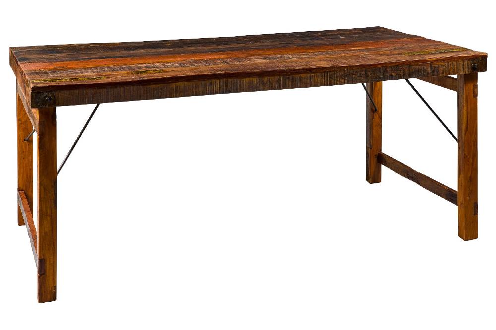Novità Home Tavolo da Pranzo in Legno di Recupero con Gambe Pieghevoli Qualità