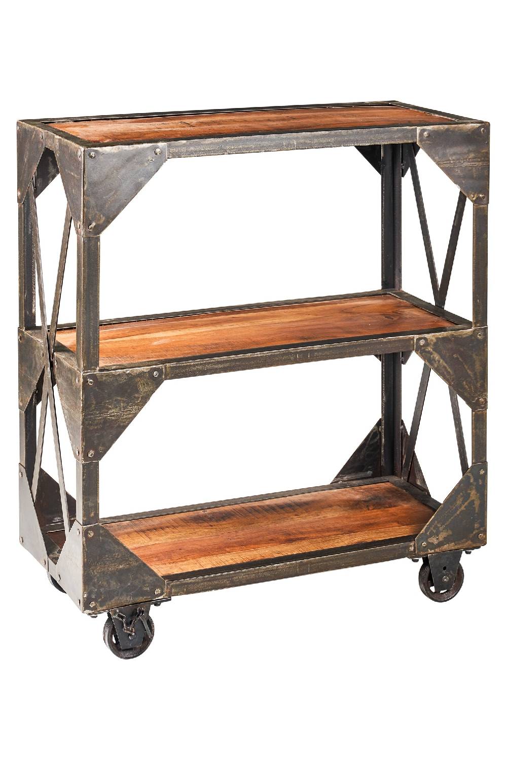 Novità Home Bristol - etagere in legno di recupero e metallo con ruote Offerta Giorno del Papà