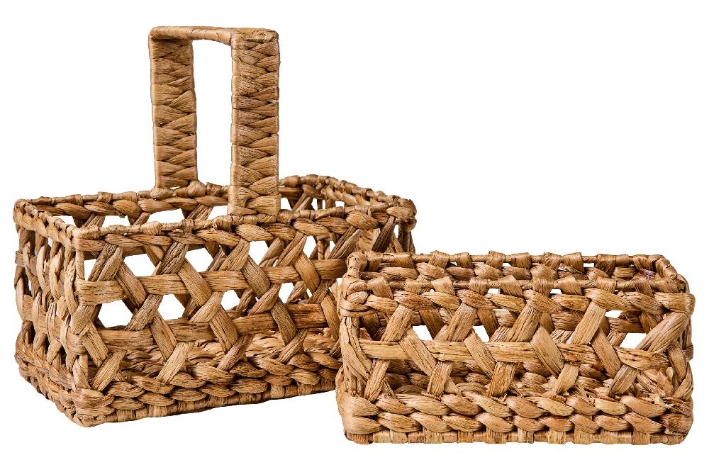 Novità Home Weaves - Cestine Porta Pane Set 1/2 Intreccio Forato Offerta temporanea