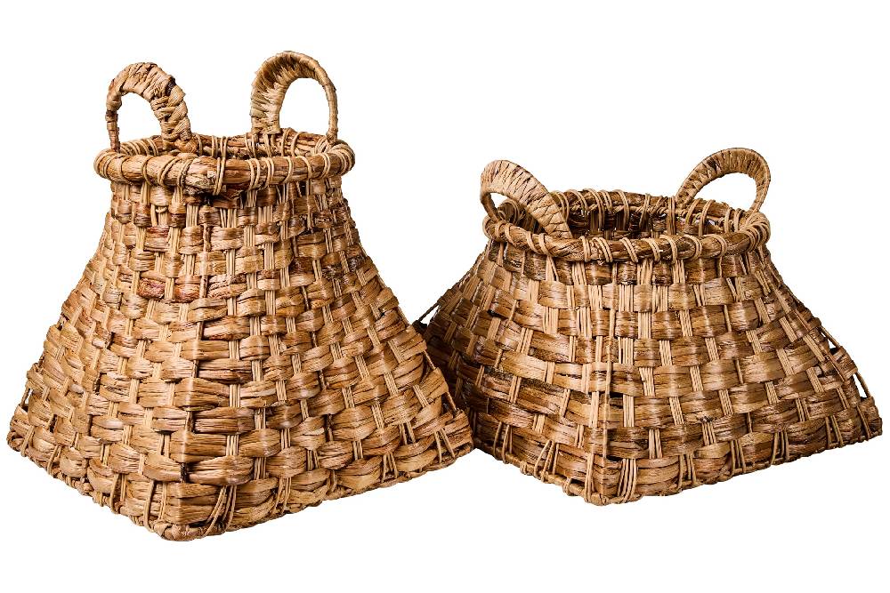 Novità Home Weaves - Ceste Base Quadrata Set 1/2 Intreccio Stile Castagno Nuovi prodotti