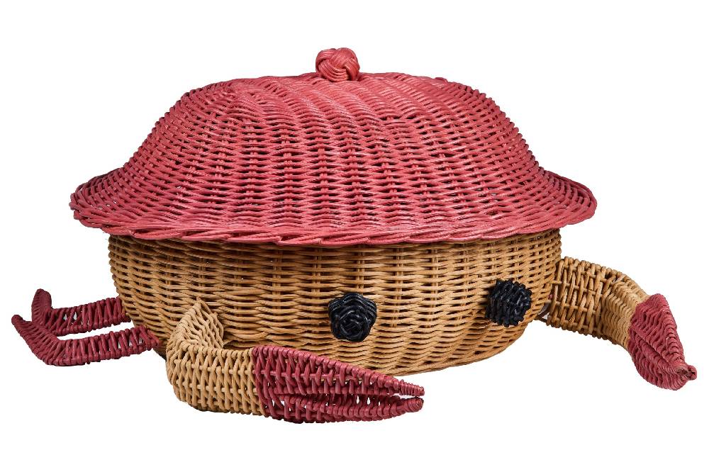 Novità Home Tressage - Granchio Contenitore In Midollino Naturale Arancio Offerta speciale della fabbrica