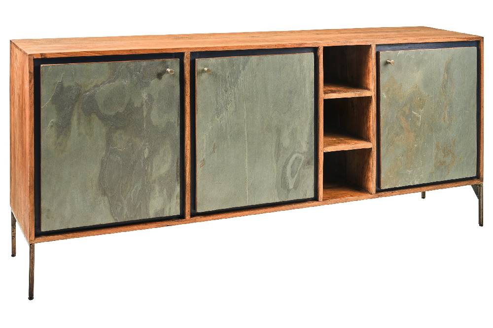 Novità Home Ardesia - credenza 3 sportelli 3 ripiani Offerte