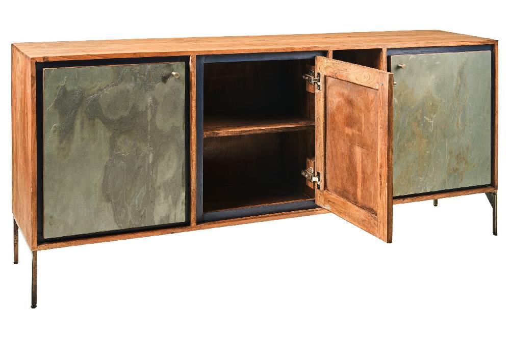 Novità Home Ardesia - credenza 3 sportelli 3 ripiani Offerte