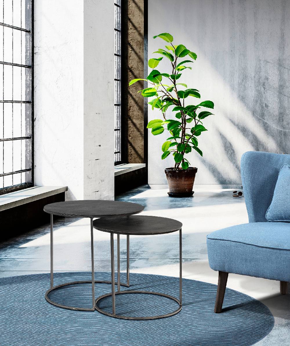 Novità Home Tavolino basso tondo in ferro - set 1/2 Spedizione gratuita
