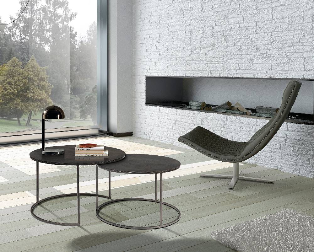 Novità Home Tavolino basso rotondo in metallo - set 1/2 Negozio online di fabbrica