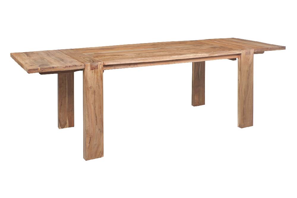Novità Home Stone - Tavolo da Pranzo in Legno di Acacia con Prolunghe Estraibili Offerta per la Festa della Mamma