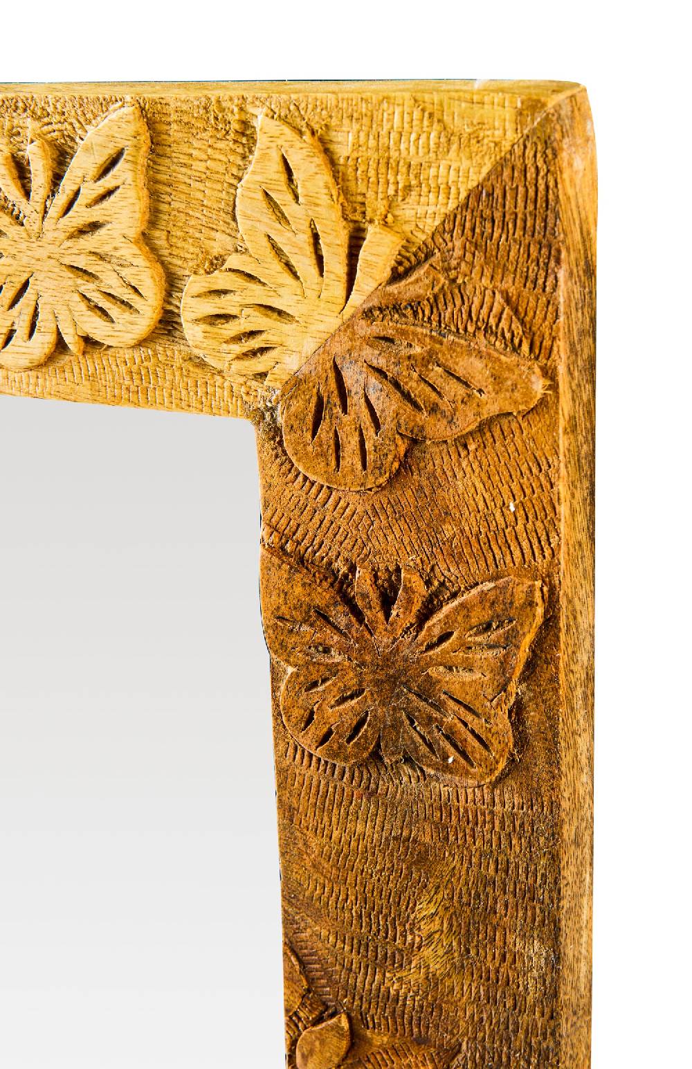 Novità Home Wood - Specchio Con Intarsi E Farfalle Super Saving Price