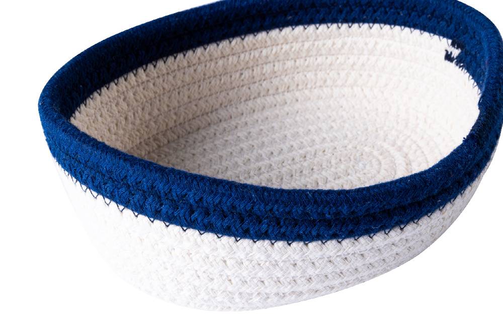Novità Home Sapore Di Mare - Cestino Pane Ovale Bianco Bordo Blue Latest stili